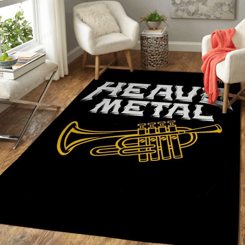 Trumpet Heavy Metal Music Illustration Art Carpet Area Rug