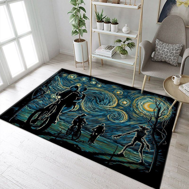 Stranger Things Van Gogh Starry Night Carpet Area Rug