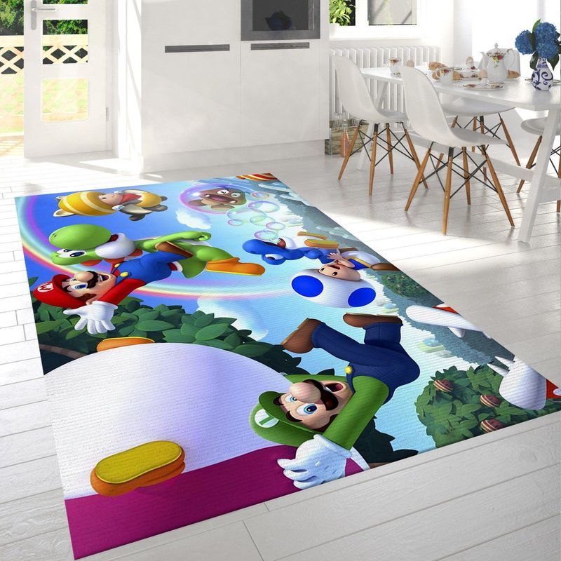 Super Mario Nintendo Wii U Computer Graphic Backgrounds Carpet Area Rug