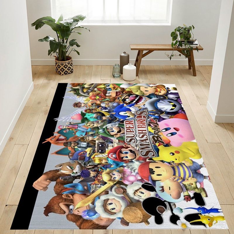 Bros Mario Super Smash Bros Video Games Mario Carpet Area Rug
