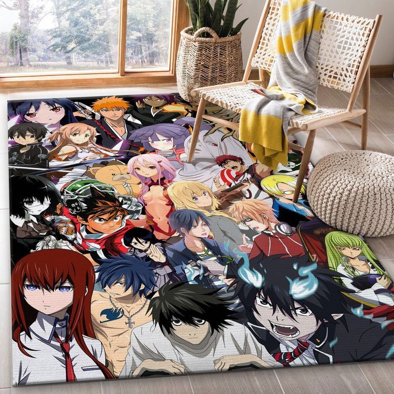 All Characters Anime Manga Crossover 4 Carpet Area Rug