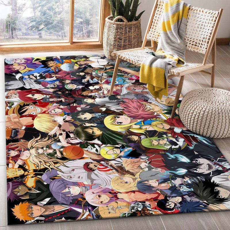 All Characters Anime Manga Crossover 3 Carpet Area Rug