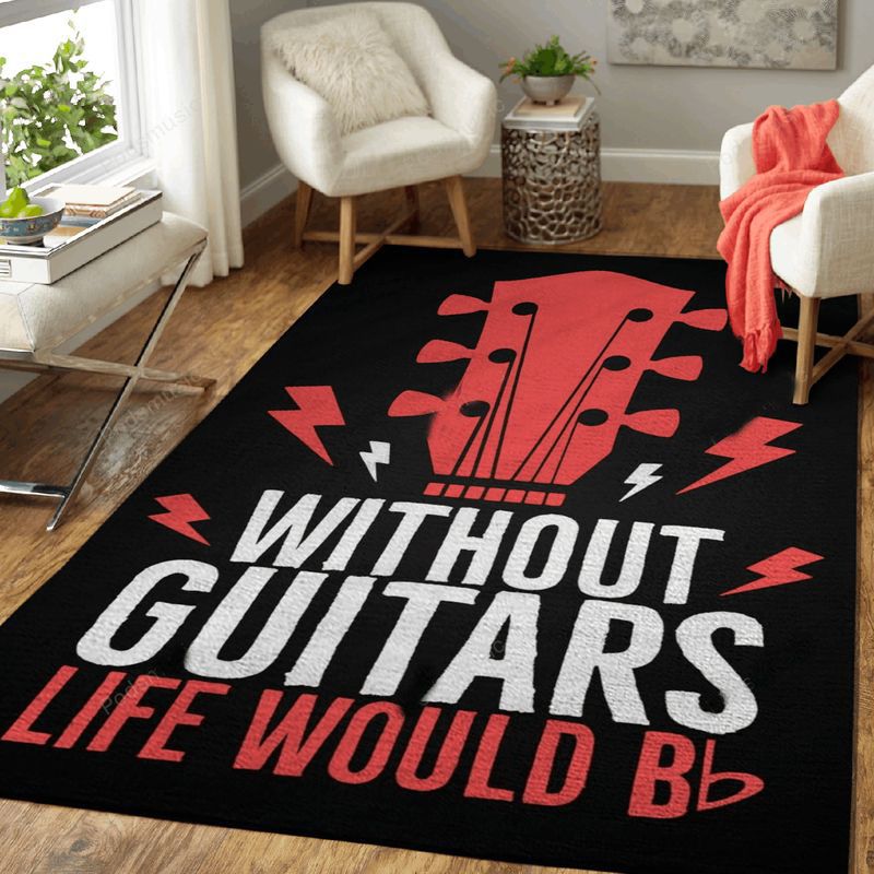 Without Music Life Be Flat Inspirational Art Carpet Area Rug