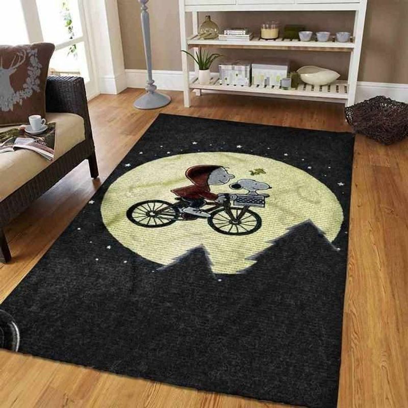The Peanuts Charlie Brown Snoopy Flying Bike 08 Carpet Area Rug