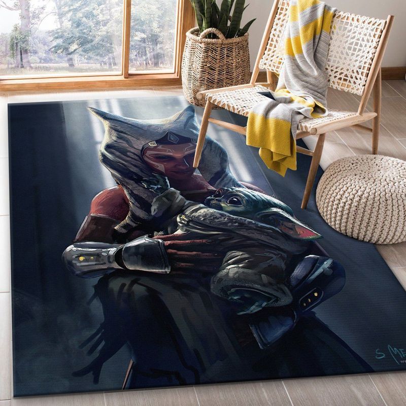 The Mandalorian Baby Yoda Vs Wonder Woman Carpet Area Rug