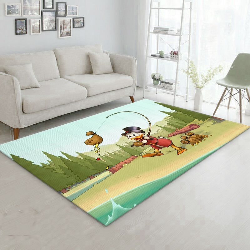 Cartoon Humor Scrooge Mcduck Ducktales Walt Disney Coins Disney Carpet Area Rug