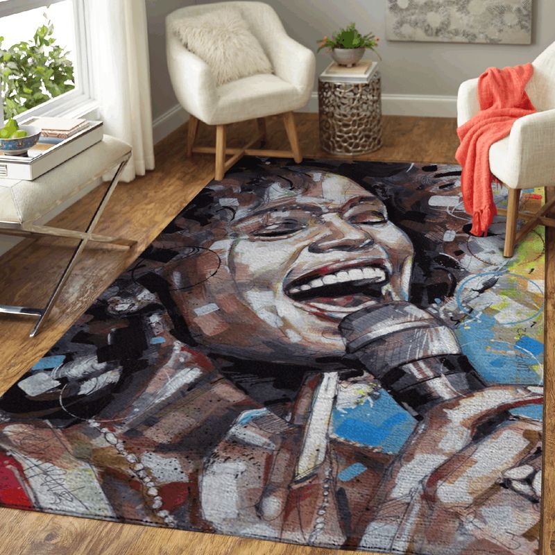 Whitney Houston Painting Music Carpet Area Rug