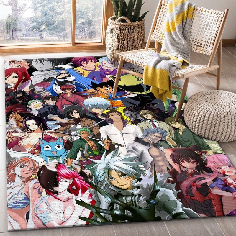 All Characters Anime Manga Crossover 1 Carpet Area Rug