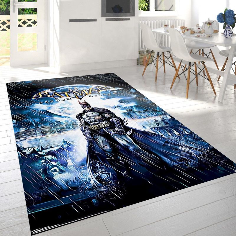 Batman Dc Comics Video Game Arkham Asylum Key Art Carpet Area Rug