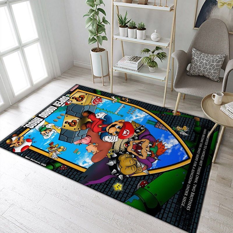 Super Mario Bros Nintendo Switch Gaming Carpet Area Rug