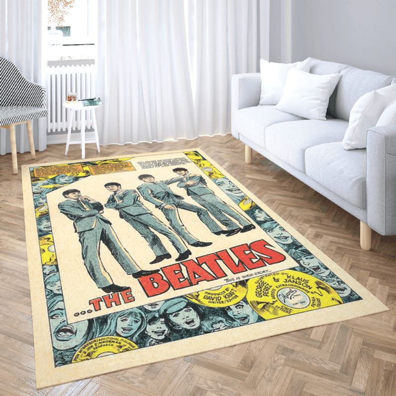 The Beatles in comics art Carpet Area Rug