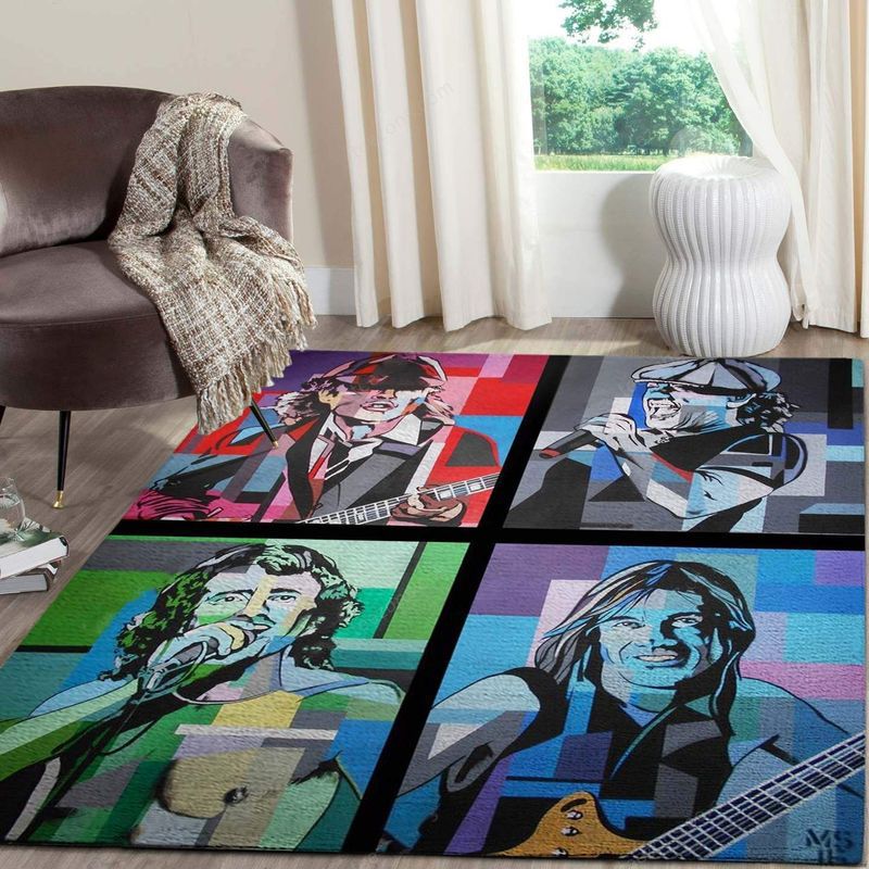Ac Dc Hard Rock Band 2 Carpet Area Rug