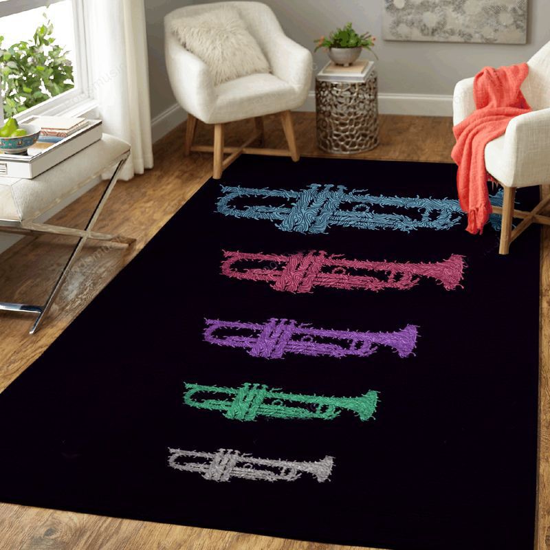 Trumpet Arch Music Art Carpet Area Rug