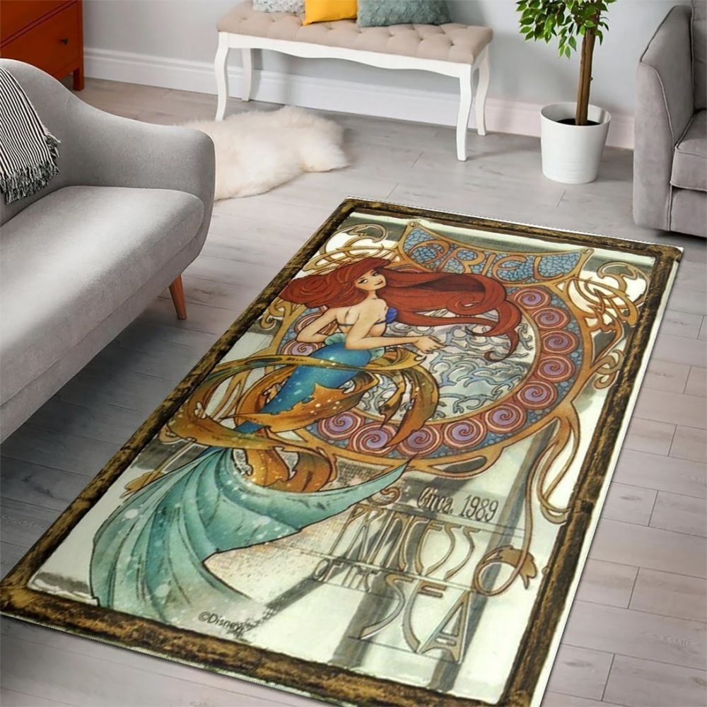 Ariel Disney Princess Characters Disney Movies 3 Carpet Area Rug