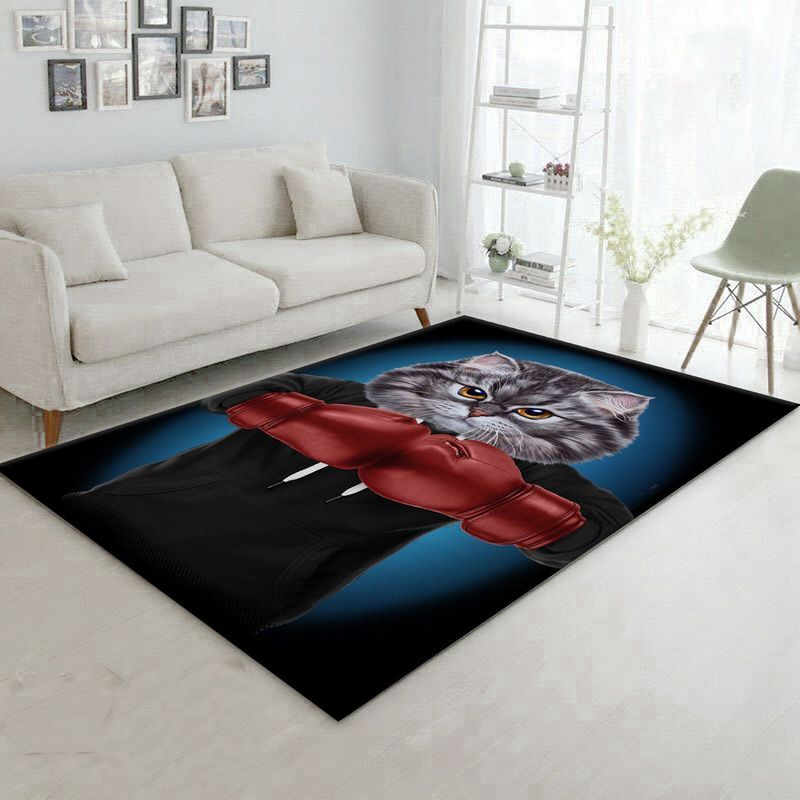 Boxer Cat Boxing Champion V Carpet Area Rug