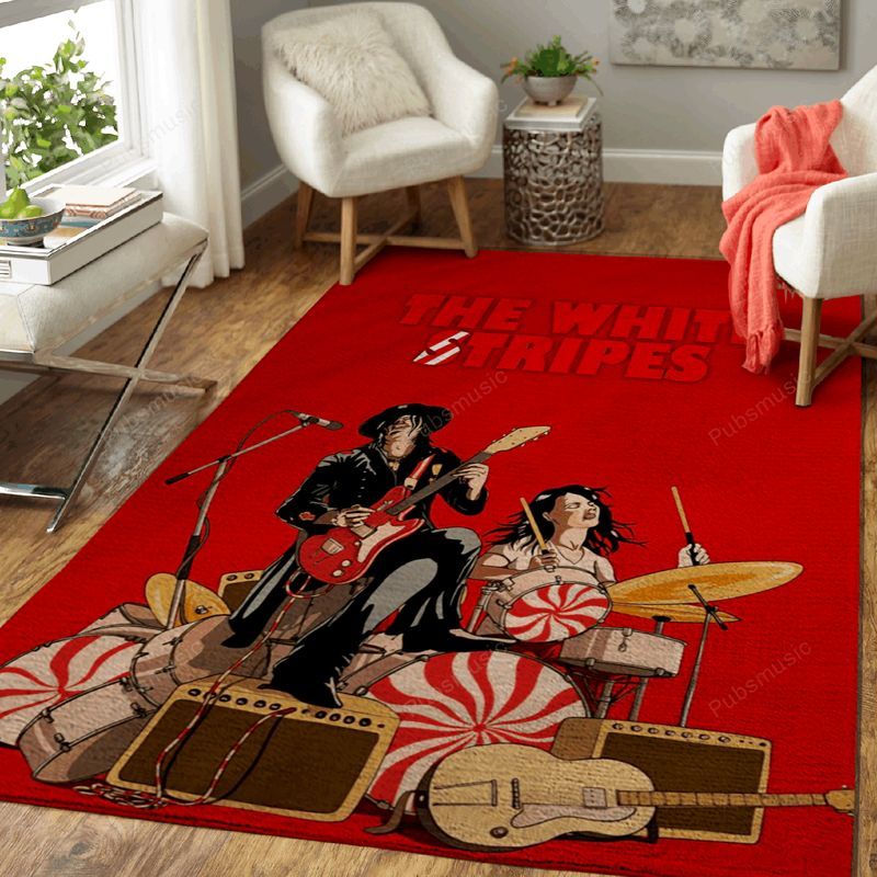 The White Stripes Music Art Carpet Area Rug