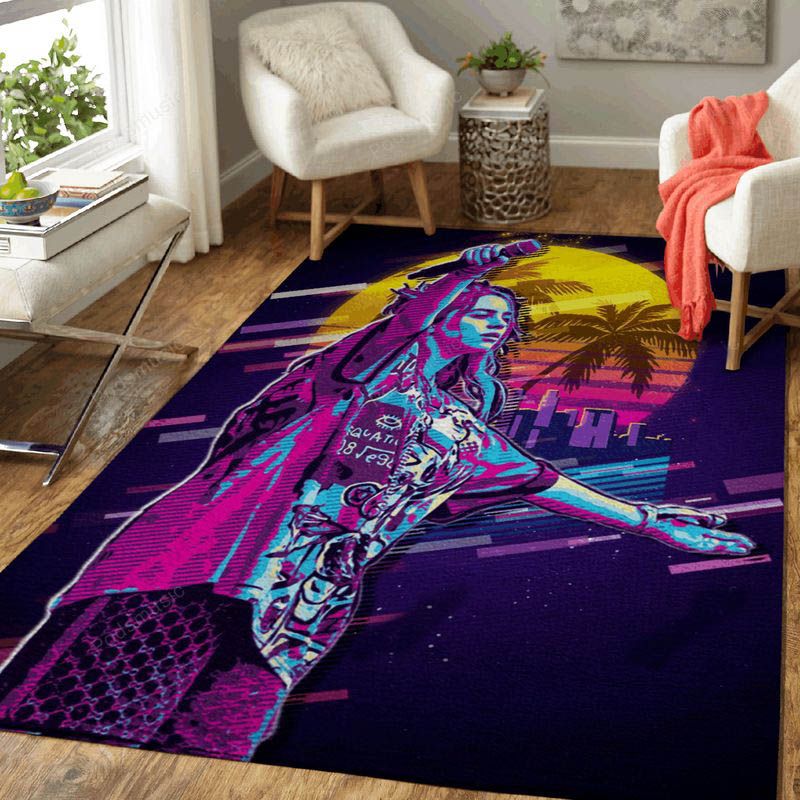 Billie Eilish Pirate Baird Artwork Music Synthwave 80s Art Carpet Area Rug
