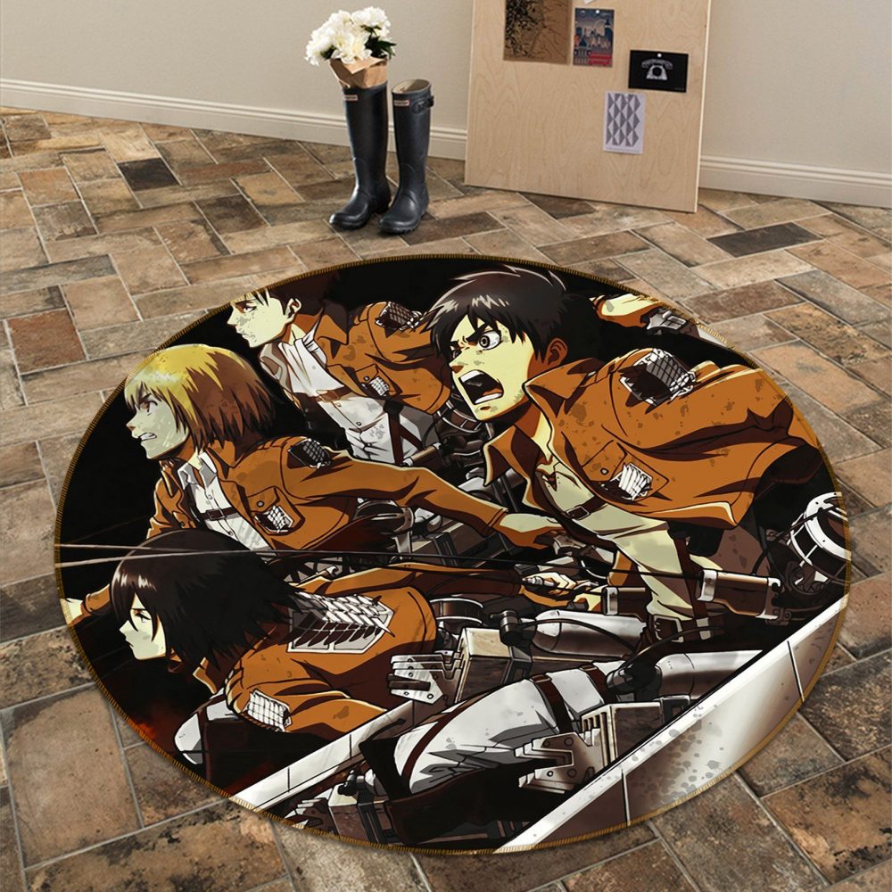 Attack On Titan Anime 6 Round Carpet Area Rug