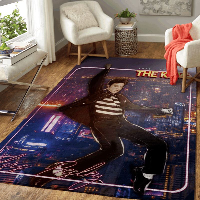 The King Elvis Presley Tonight Show Music Art Carpet Area Rug