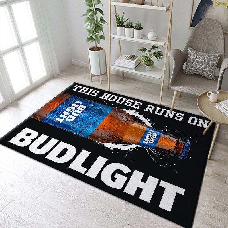 Bud Light This House Runs On Carpet Area Rug 2