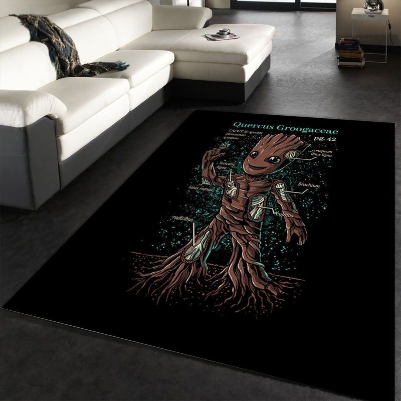 Baby Groot Quercus Groogaceae The Science Of Groot Movie Carpet Area Rug