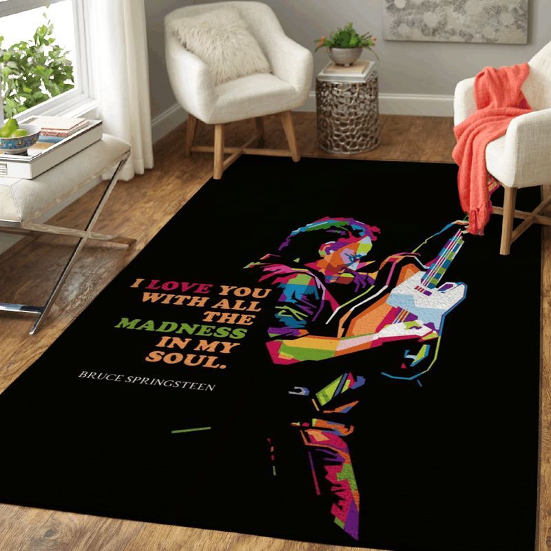 Bruce Springsteen Quotes I Love You With All The Madness In My Soul Popart Carpet Area Rug