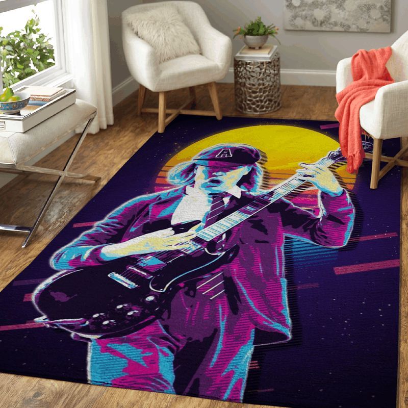 Angus Young Ac Dc Band Art Carpet Area Rug