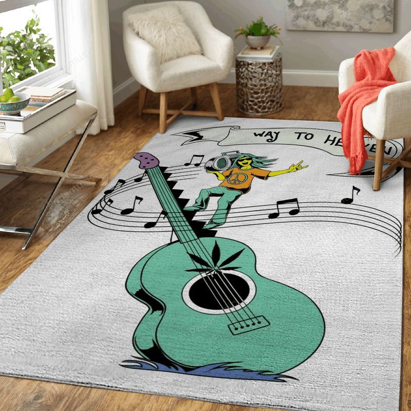 Way To Heaven Music Guitar Music Art Carpet Area Rug