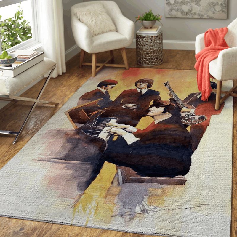 The Beatles Band Songs Piano Art Carpet Area Rug