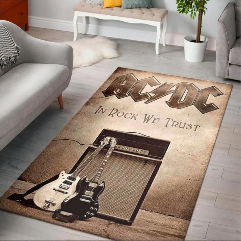 Acdc In Rock We Trust Carpet Area Rug