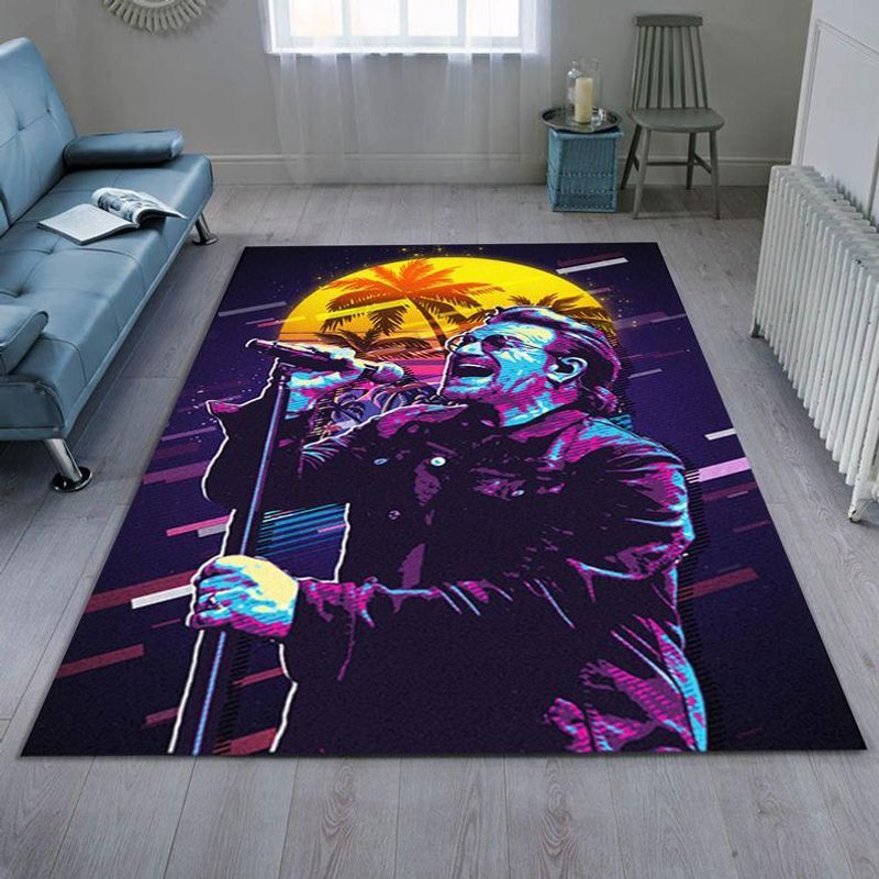 U2 Legend Rock Band Music Bono IV Carpet Area Rug