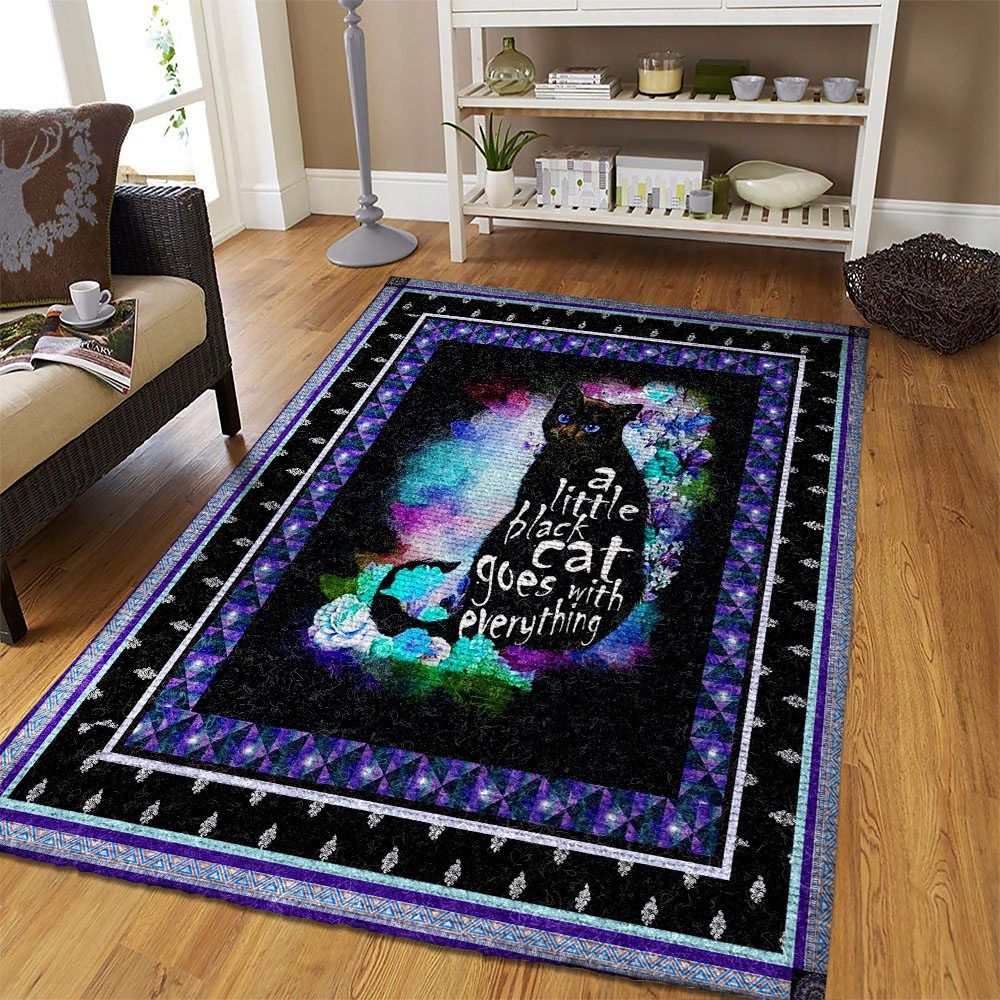 A Little Black Cat Goes With Everything Carpet Area Rug