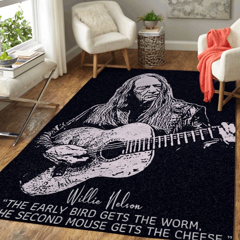 Willie Nelson Quotes The Early Bird Gets The Worm Art Carpet Area Rug