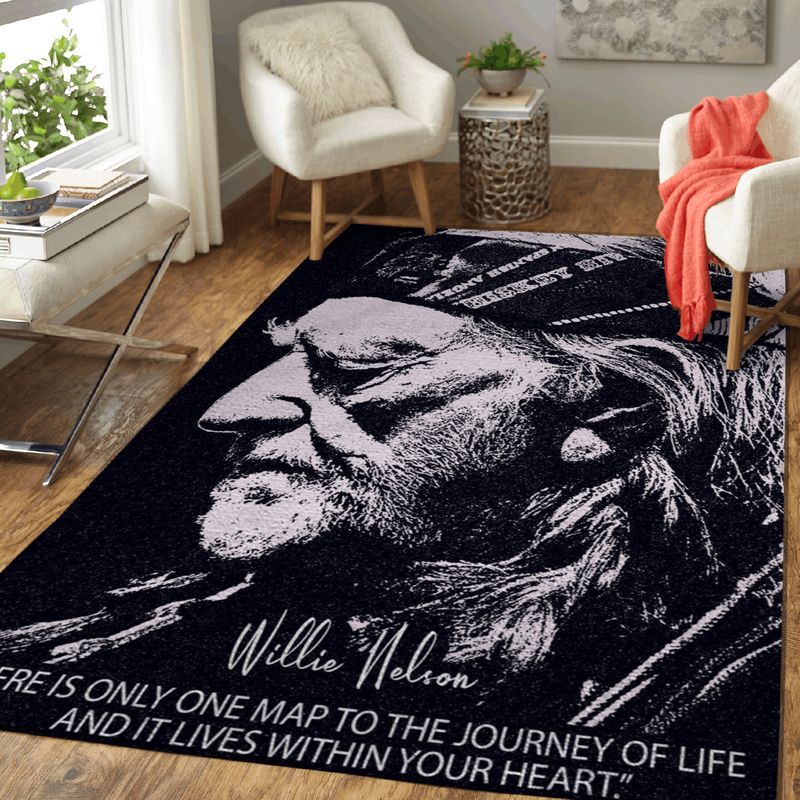 Willie Nelson Quotes There Is Only One Map To The Journey Art Carpet Area Rug