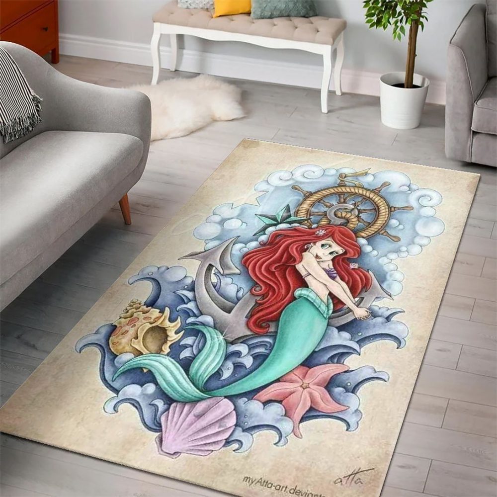 Ariel Disney Princess Characters Disney Movies 2 Carpet Area Rug