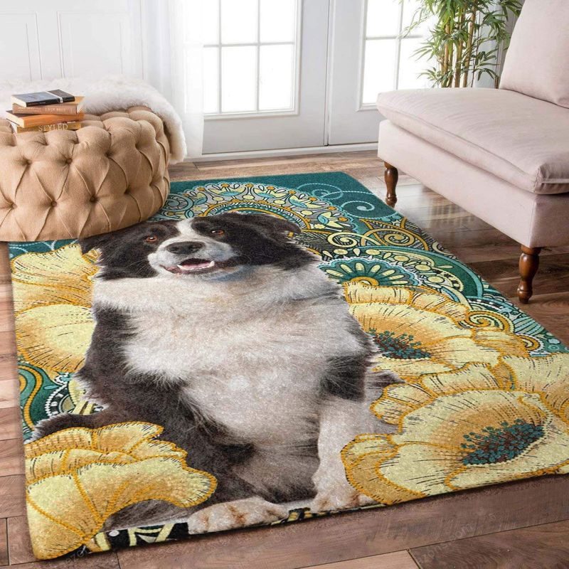 Border Collie Dog Carpet Area Rug