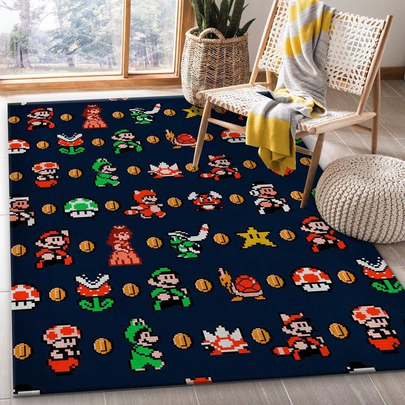 Super Mario Pattern Carpet Area Rug