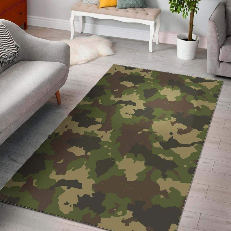 Classic Green Camouflage Carpet Area Rug
