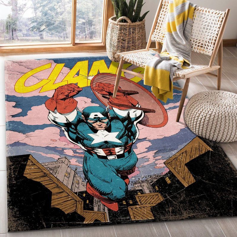 Captain America Marvel Superhero Carpet Area Rug