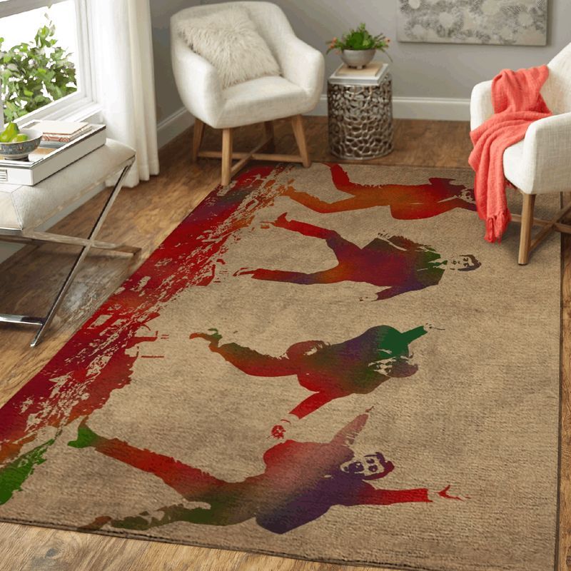 The Beatles Watercolor English Rock Band Carpet Area Rug