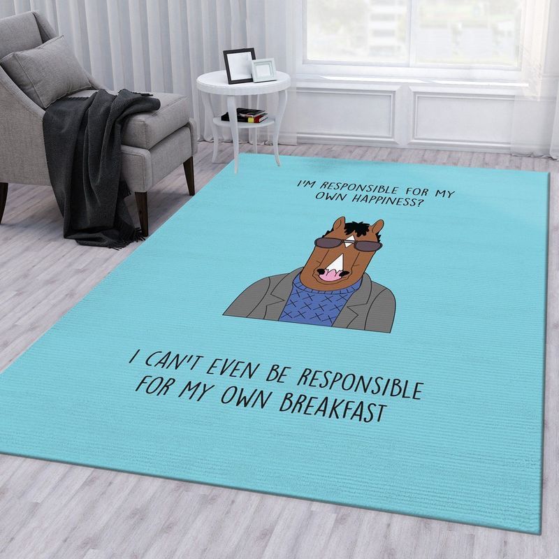 Bojack Horseman I cant even be responsible for my own breakfast Carpet Area Rug