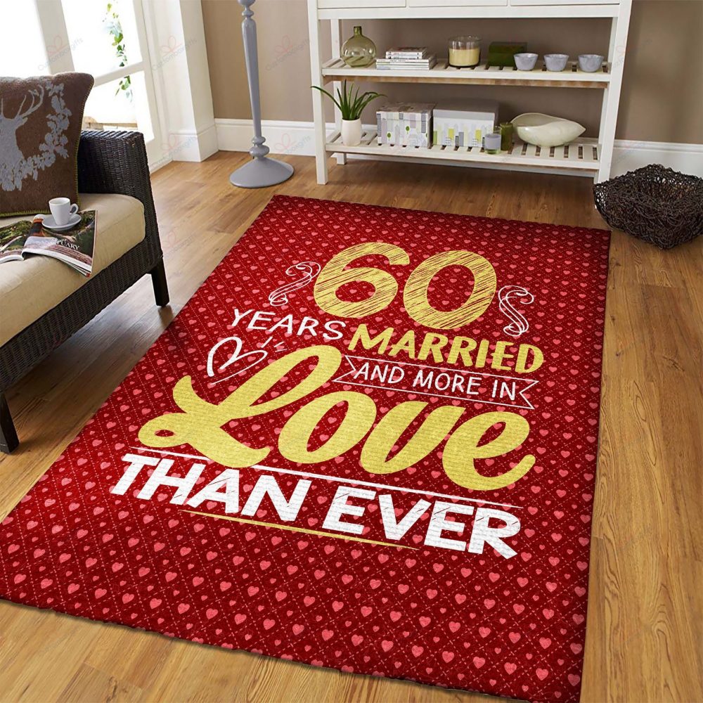 60 Years Married Valentine Carpet Area Rug