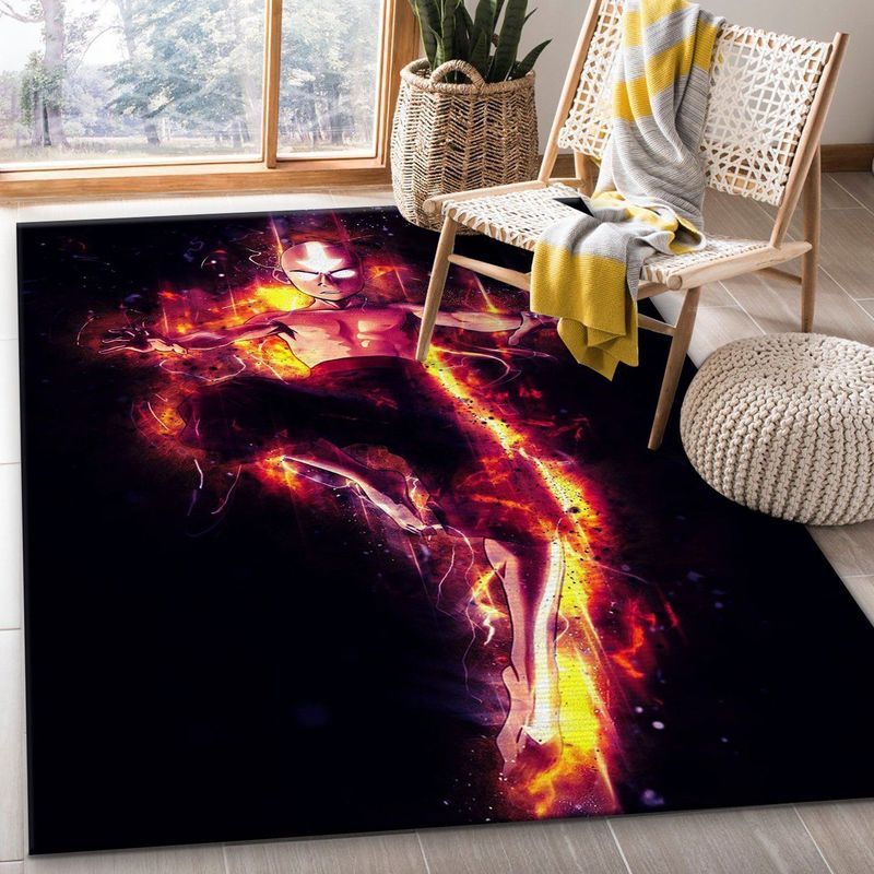Anime Avatar Aura Fire Anime Carpet Area Rug