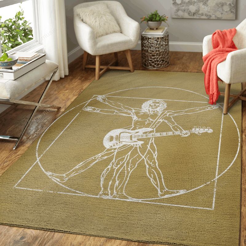 Vitruvian Man Bass Music Art Carpet Area Rug
