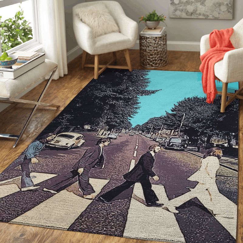The Beatles Band The Legend Band Of English Abbey Road Carpet Area Rug