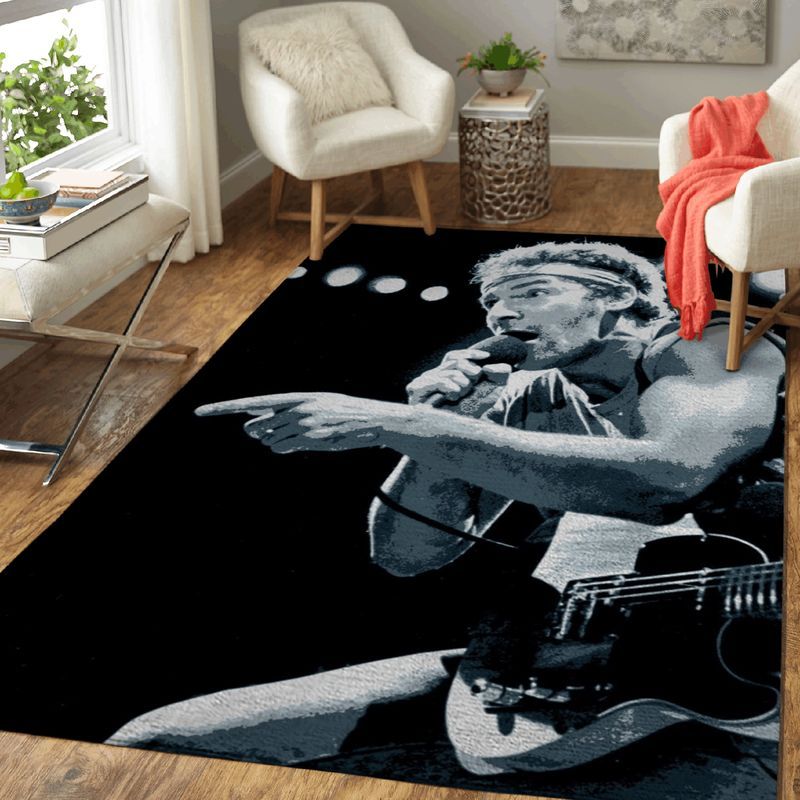 Bruce Springsteen The Boss American Singer Art Carpet Area Rug