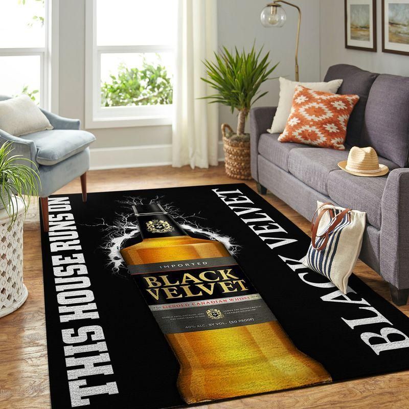 Black Velvet This House Runs On Carpet Area Rug