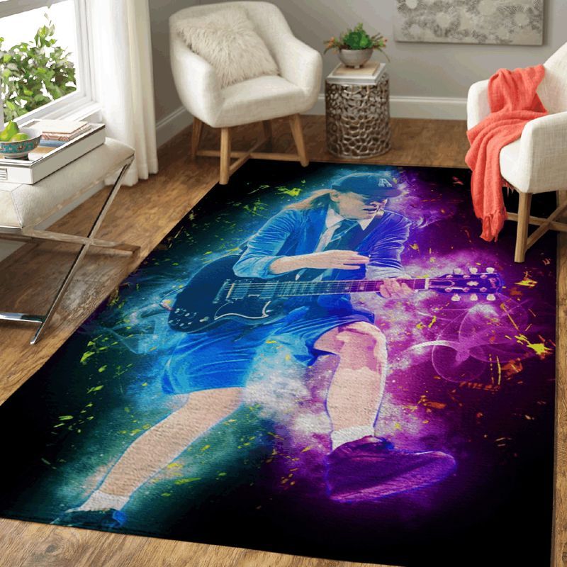 Angus Young Ac Dc Australian Rock Band Pop Art III Carpet Area Rug