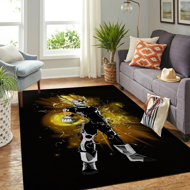 Vegetta Saiyan Yellow Dragon Ball Carpet Carpet Area Rug