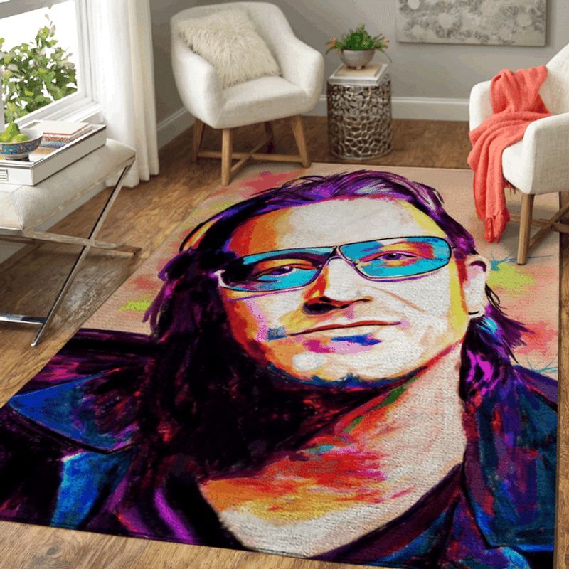 U2 Legend Rock Band Music Bono Carpet Area Rug